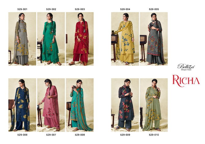 Belliza Richa Latest Fancy casual Wear Pure Original Rayon Digital Printed Designer Dress Material Collection
